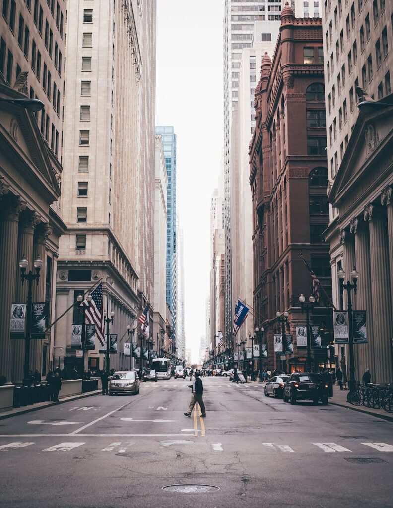 person walking on the road